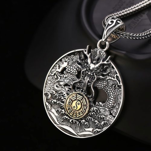 Collar con colgante de cobre Yin Yang Bagua Collar con colgante de cobre Yin Yang Bagua