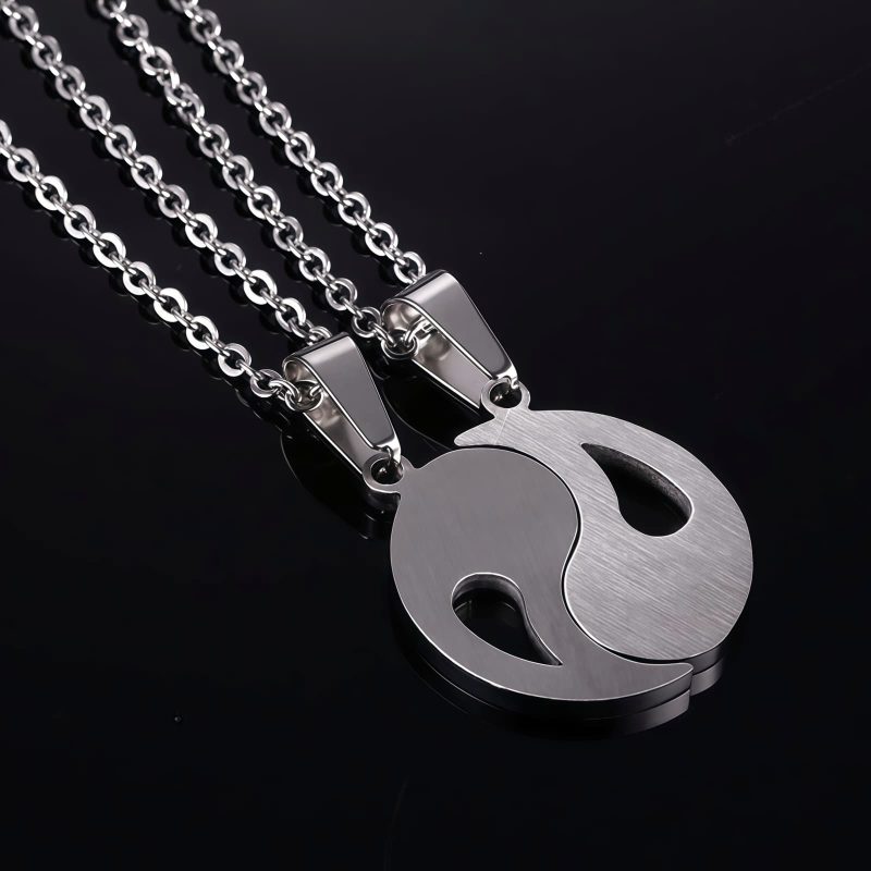 Colar de Casal Yin Yang em Liga Metálica Yin Yang Alloy Couple Necklace