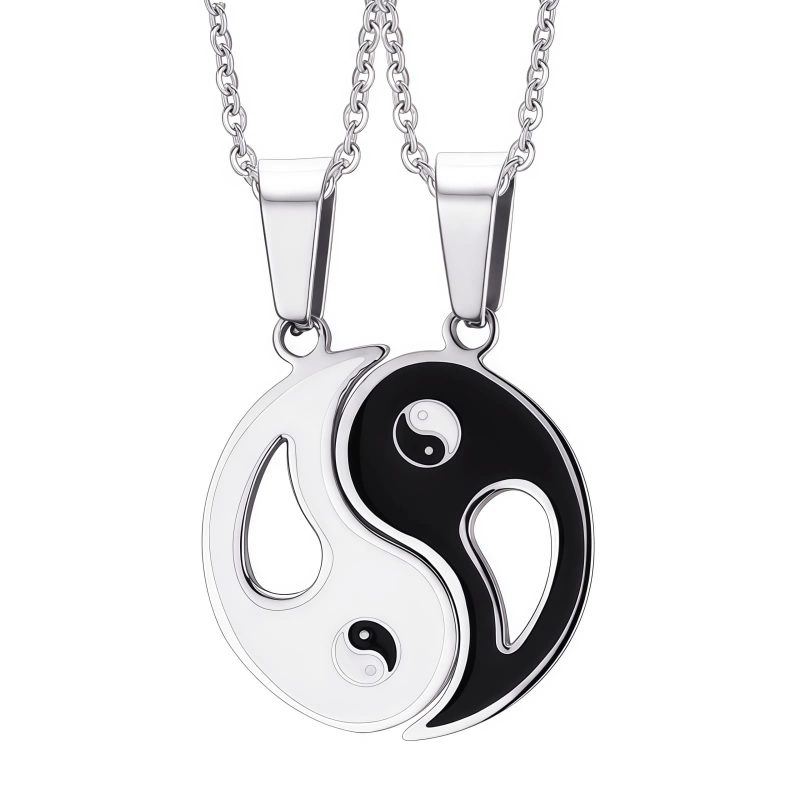 Colar de Casal Yin Yang em Liga Metálica Yin Yang Alloy Couple Necklace