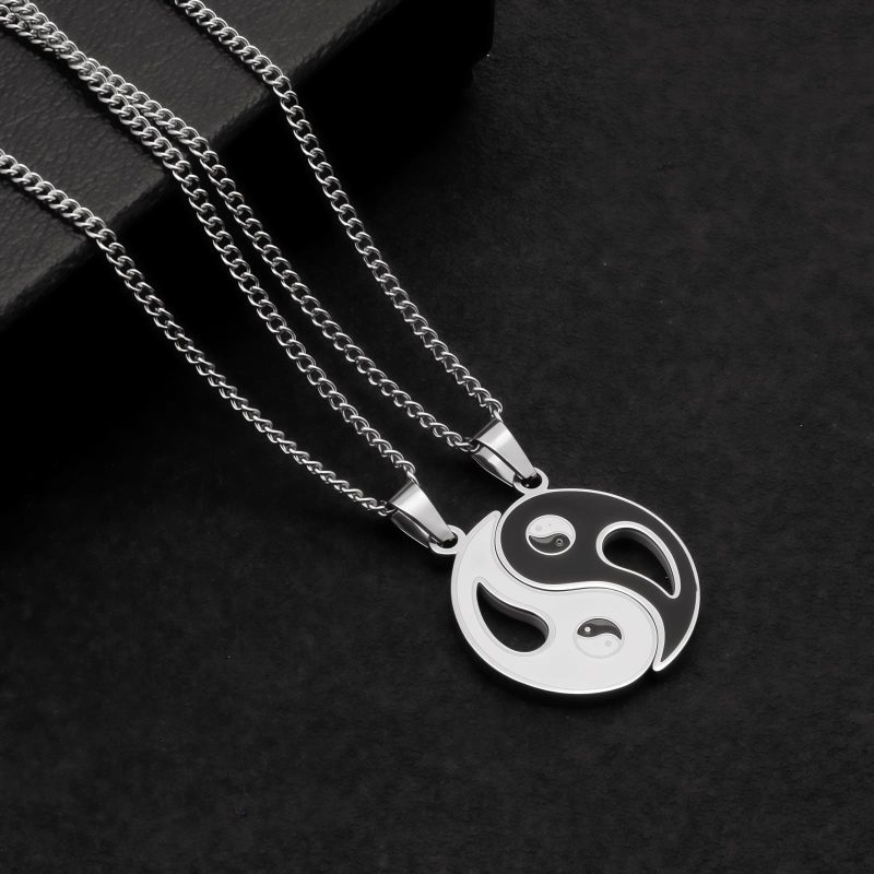 Colar de Casal Yin Yang em Liga Metálica Yin Yang Alloy Couple Necklace