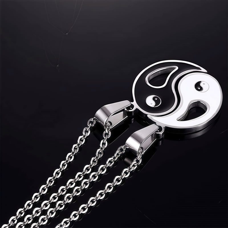 Colar de Casal Yin Yang em Liga Metálica Yin Yang Alloy Couple Necklace