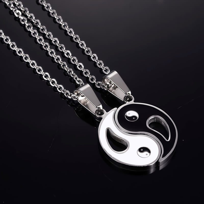 Colar de Casal Yin Yang em Liga Metálica Yin Yang Alloy Couple Necklace
