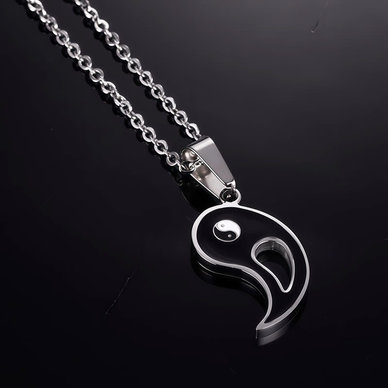 Colar de Casal Yin Yang em Liga Metálica Yin Yang Alloy Couple Necklace