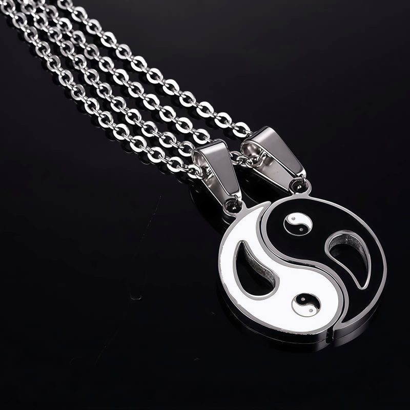 Colar de Casal Yin Yang em Liga Metálica Yin Yang Alloy Couple Necklace