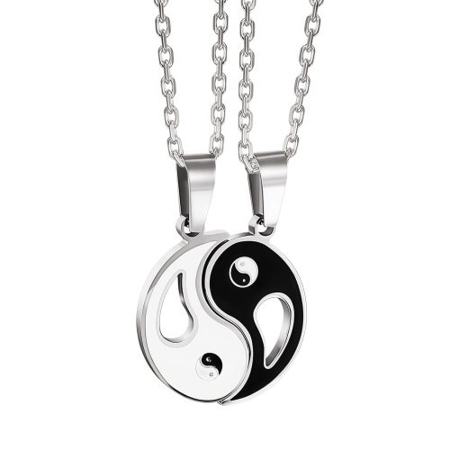 Collar con Colgante de Pareja Yin Yang de Aleación Collar con Colgante de Pareja Yin Yang de Aleación