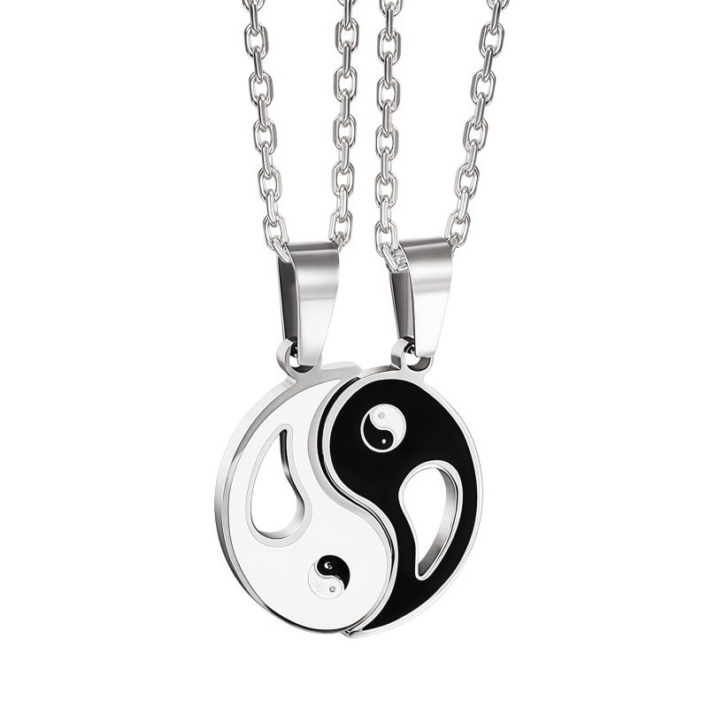 Colar de Casal Yin Yang em Liga Metálica Yin Yang Alloy Couple Necklace