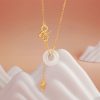 Colar Pingente Cobra de Calcedônia em Prata 925 Harmonia Rosa 925 Silver Chalcedony Snake Rose Harmony Necklace Pendant