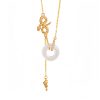 Colar Pingente Cobra de Calcedônia em Prata 925 Harmonia Rosa 925 Silver Chalcedony Snake Rose Harmony Necklace Pendant