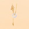 Colar Pingente Cobra de Calcedônia em Prata 925 Harmonia Rosa 925 Silver Chalcedony Snake Rose Harmony Necklace Pendant