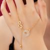 Colar Pingente Cobra de Calcedônia em Prata 925 Harmonia Rosa 925 Silver Chalcedony Snake Rose Harmony Necklace Pendant