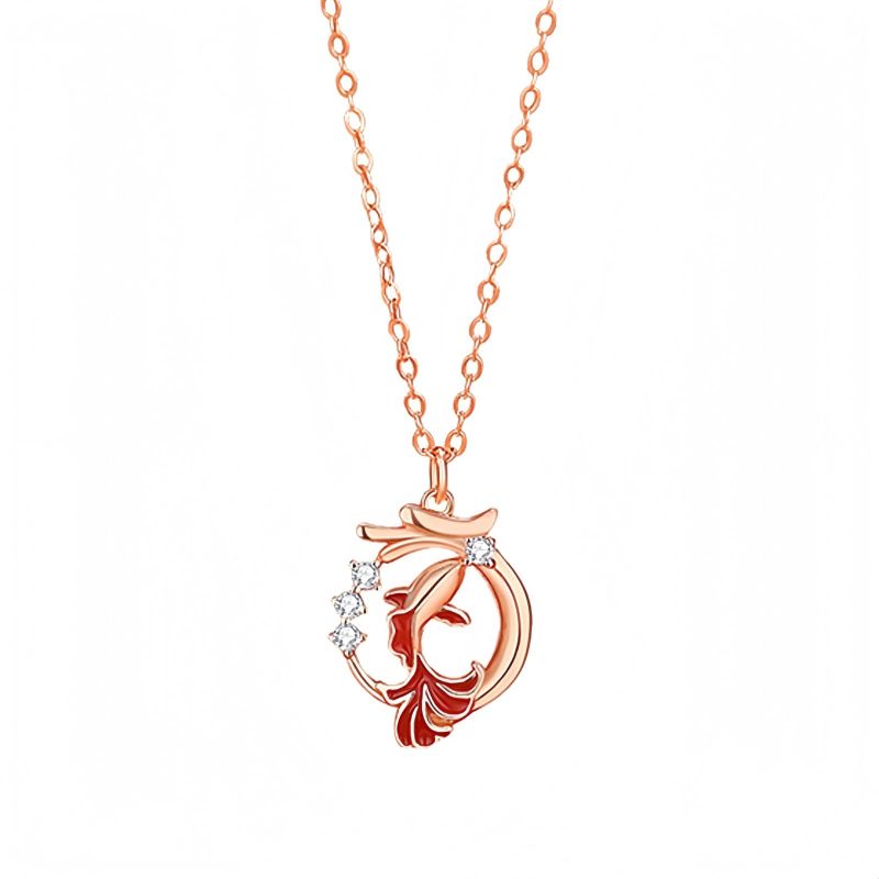 Collar de Carpa Koi Año del Dragón en Plata 925 925 Silver Year of the Dragon Koi Fish Necklace