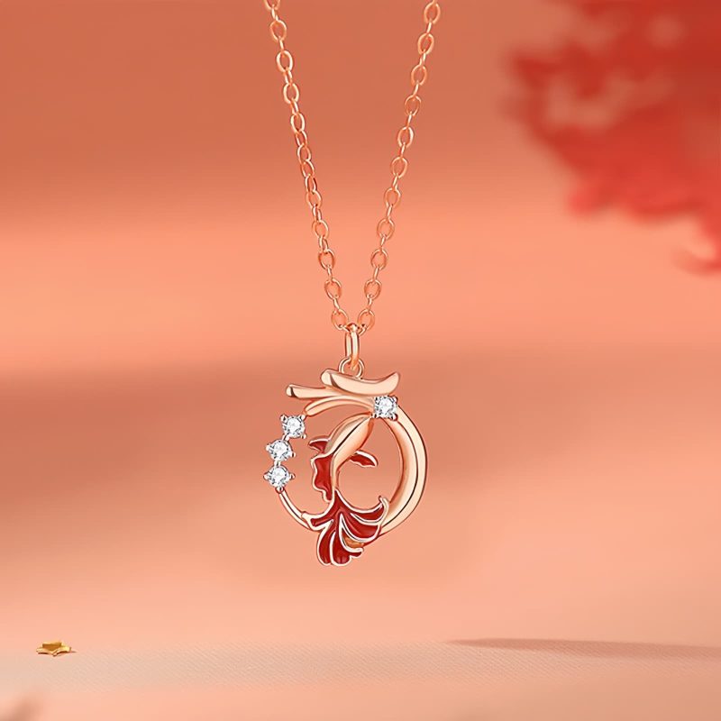 Collar de Carpa Koi Año del Dragón en Plata 925 925 Silver Year of the Dragon Koi Fish Necklace
