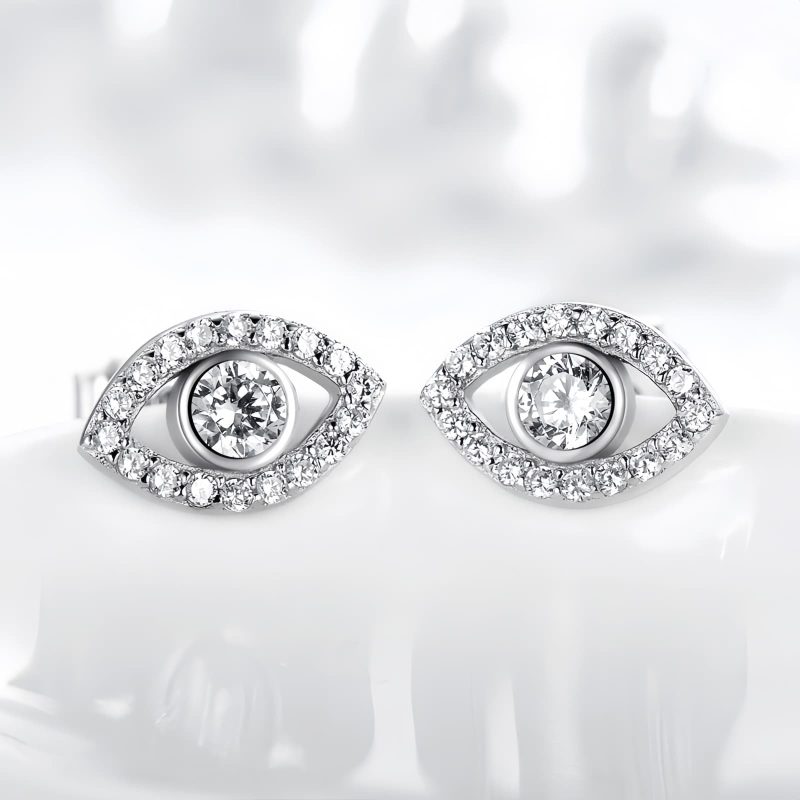 Brincos de Prata 925 com Olho Grego: Proteção e Estilo 925 Silver Evil Eye Amulet Protection Earrings