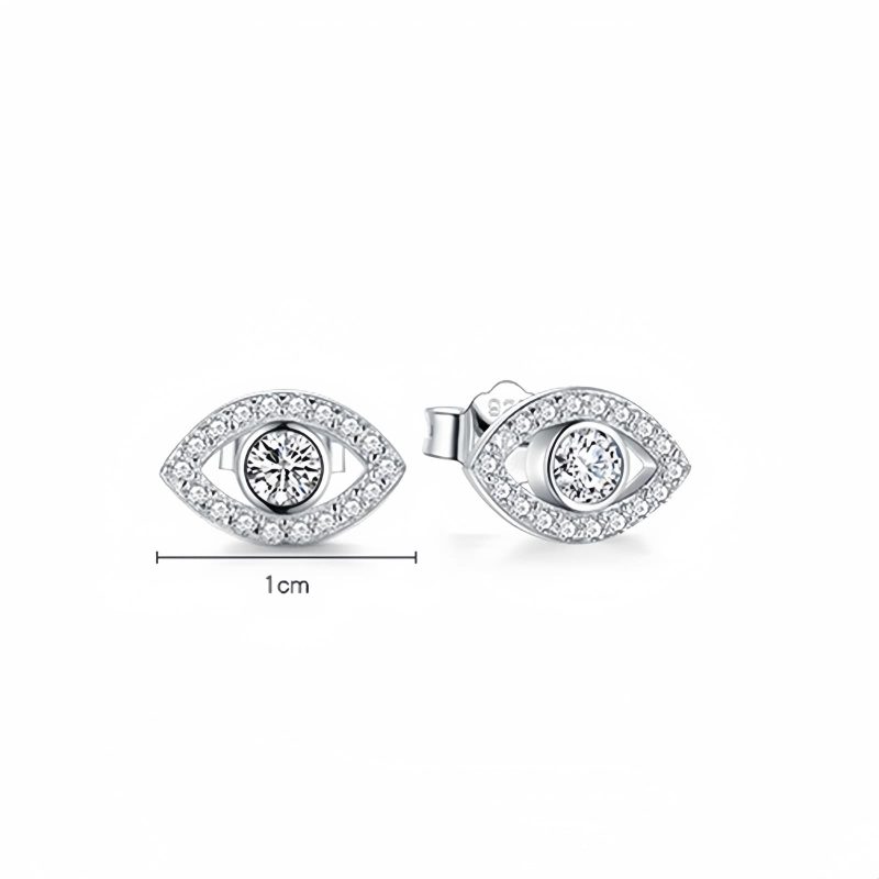 Brincos de Prata 925 com Olho Grego: Proteção e Estilo 925 Silver Evil Eye Amulet Protection Earrings