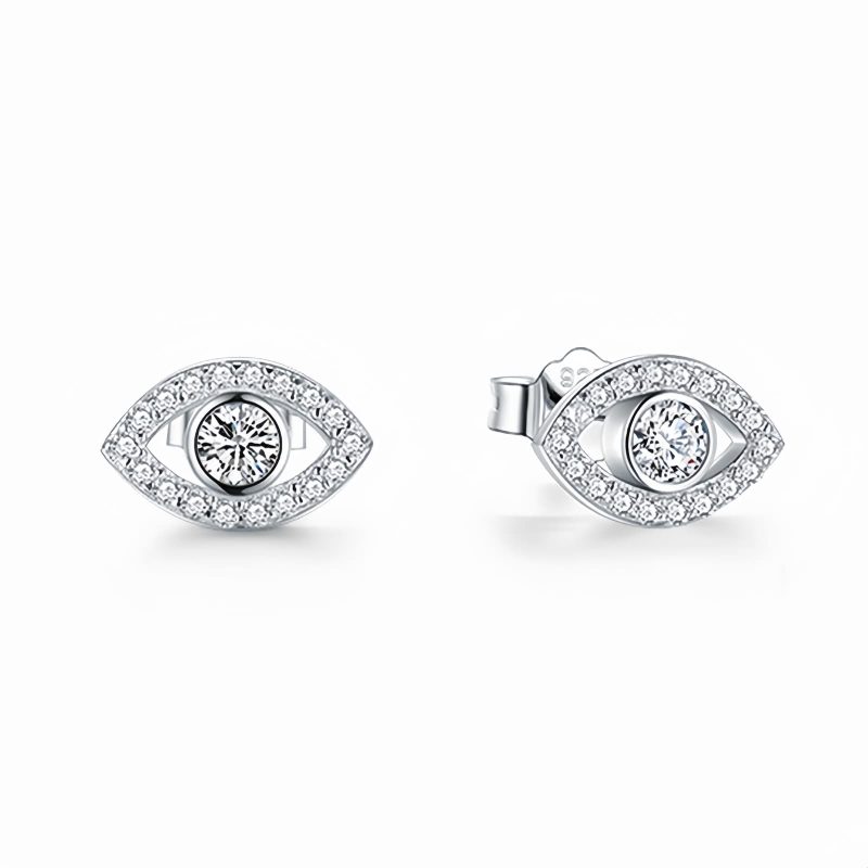 Brincos de Prata 925 com Olho Grego: Proteção e Estilo 925 Silver Evil Eye Amulet Protection Earrings