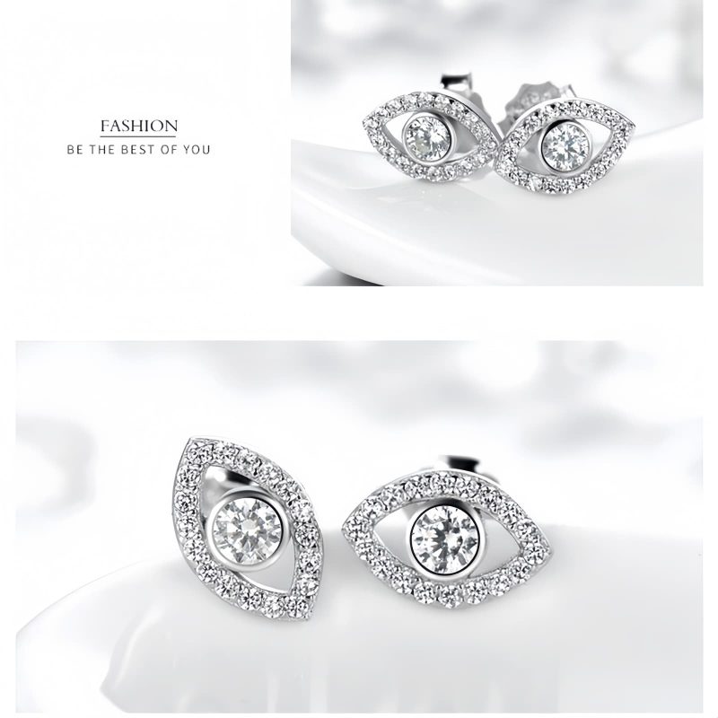 Brincos de Prata 925 com Olho Grego: Proteção e Estilo 925 Silver Evil Eye Amulet Protection Earrings