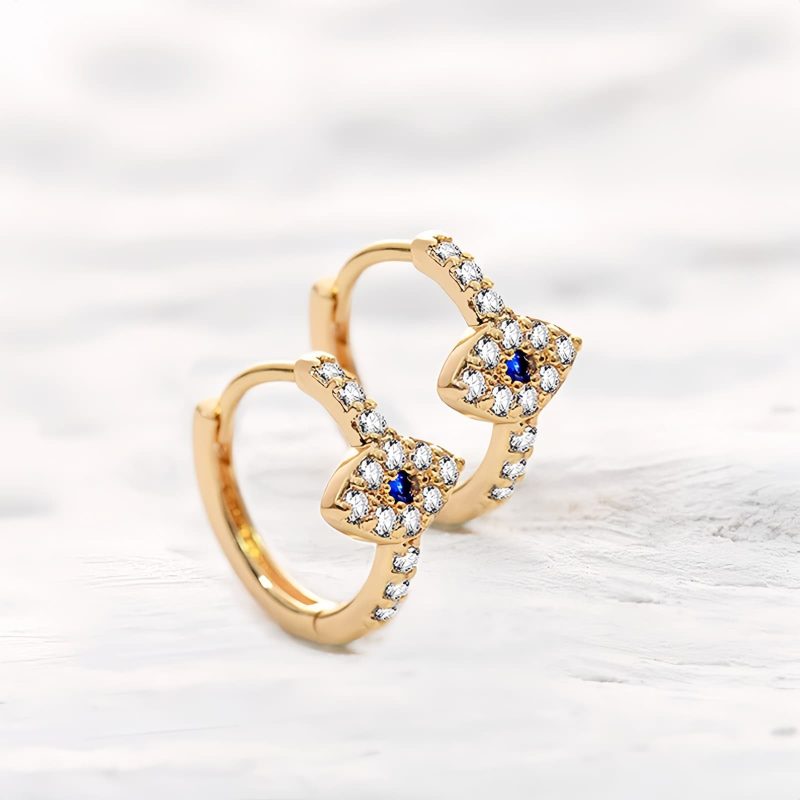 Aretes de Ojo Turco de Plata 925 925 Silver Evil Eye Protection Earrings