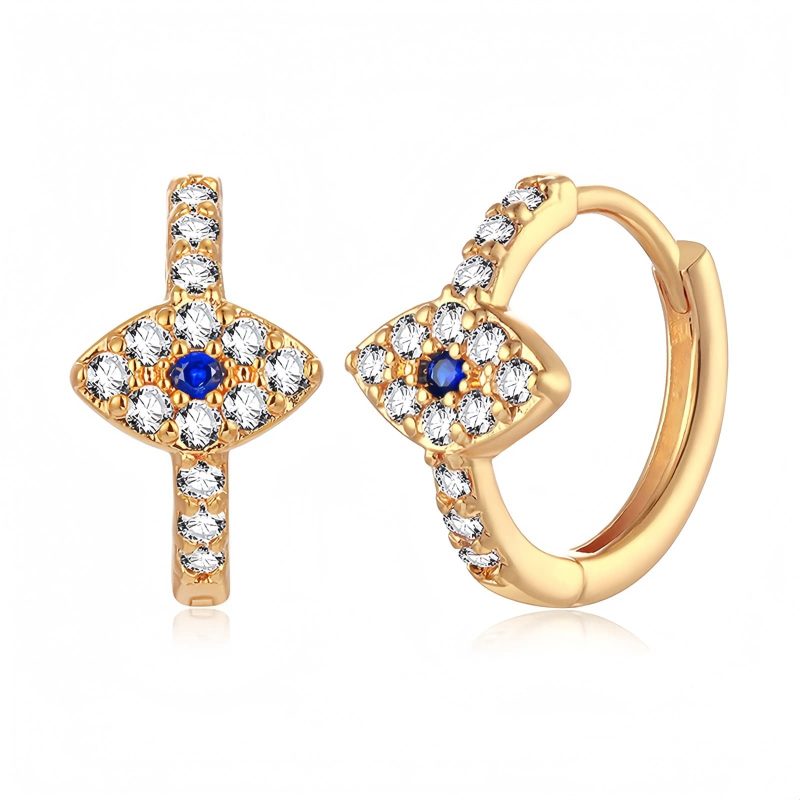 Aretes de Ojo Turco de Plata 925 925 Silver Evil Eye Protection Earrings