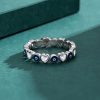 Anel de Bênção Coração Olho Grego em Prata 925 925 Silver Evil Eye Heart Blessing Ring