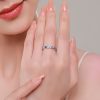 Anel de Bênção Coração Olho Grego em Prata 925 925 Silver Evil Eye Heart Blessing Ring