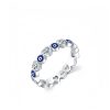 Anel de Bênção Coração Olho Grego em Prata 925 925 Silver Evil Eye Heart Blessing Ring