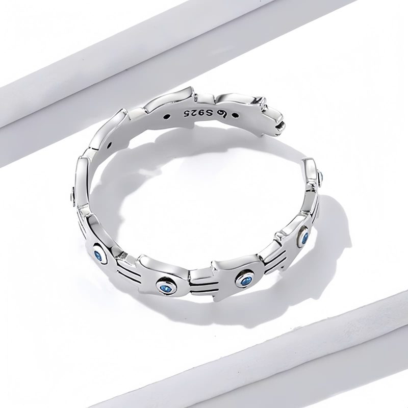 925シルバー ハムサ アジャスタブル ジルコンリング 925 Silver Hamsa Adjustable Zircon Ring