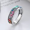 925シルバー 鯉と蓮の幸運リング 925 Silver Koi Fish Goes Well Ring