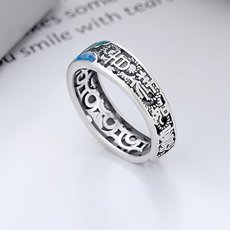 925シルバー 鯉と蓮の幸運リング 925 Silver Koi Fish Goes Well Ring