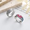 Anillo de Loto y Carpa Koi en Plata 925 925 Silver Koi Fish Lotus Ring