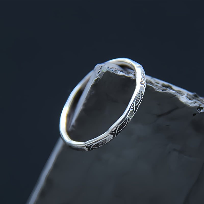 Anel de Prosperidade de Carpa em Prata 925 925 Silver Koi Fish Prosperity Ring
