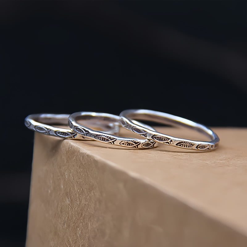 Anel de Prosperidade de Carpa em Prata 925 925 Silver Koi Fish Prosperity Ring