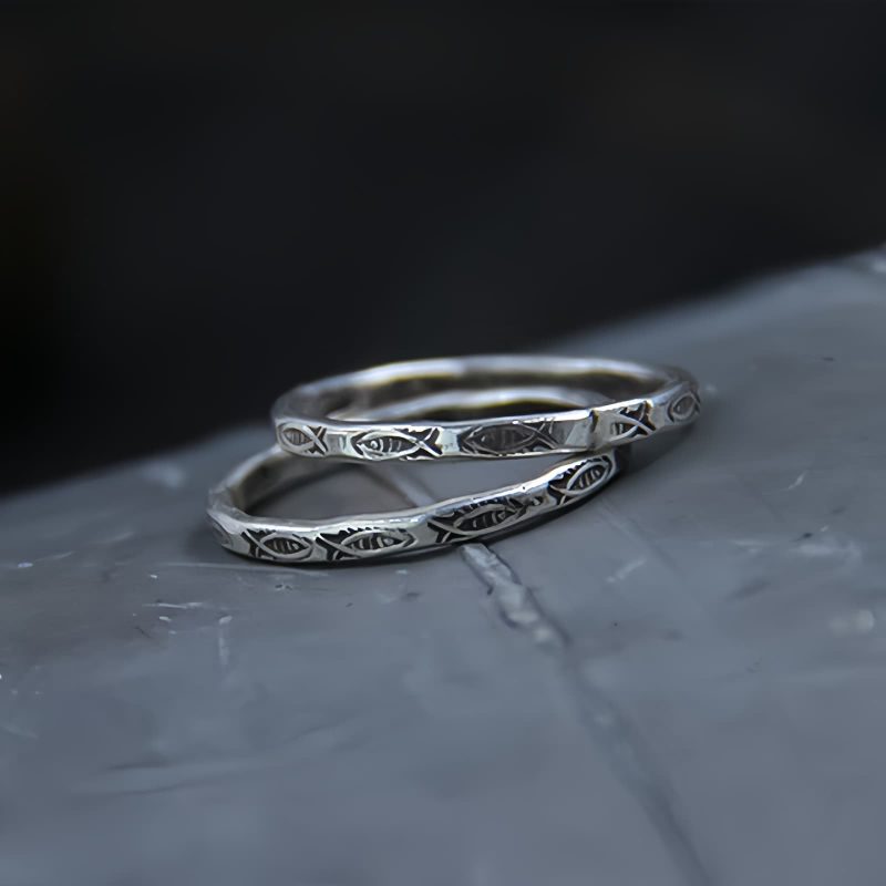 Anel de Prosperidade de Carpa em Prata 925 925 Silver Koi Fish Prosperity Ring