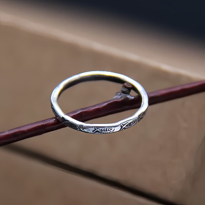 Anel de Prosperidade de Carpa em Prata 925 925 Silver Koi Fish Prosperity Ring