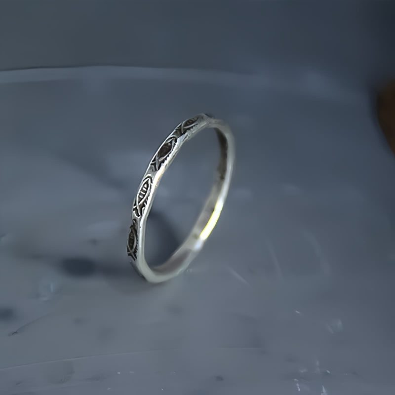 Anel de Prosperidade de Carpa em Prata 925 925 Silver Koi Fish Prosperity Ring