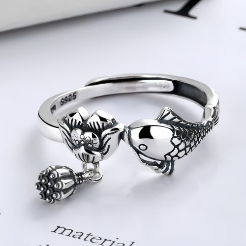 Anillo de Éxito con Carpa Koi en Plata 925 Anillo de Éxito con Carpa Koi en Plata 925