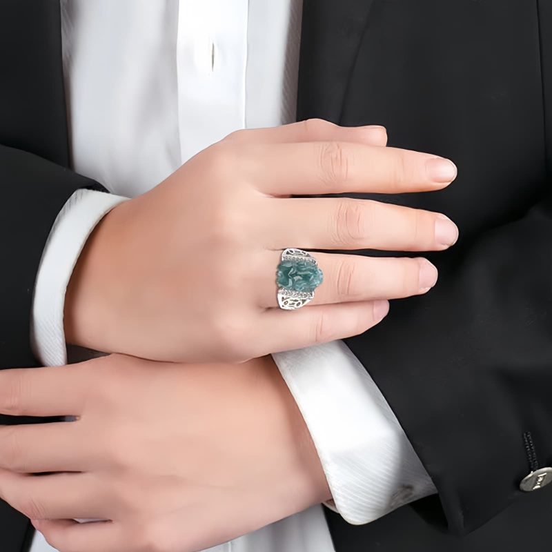 Anel da Sorte 925 Prata Feng Shui PiXiu 925 Silver Fengshui Pixiu Luck Ring