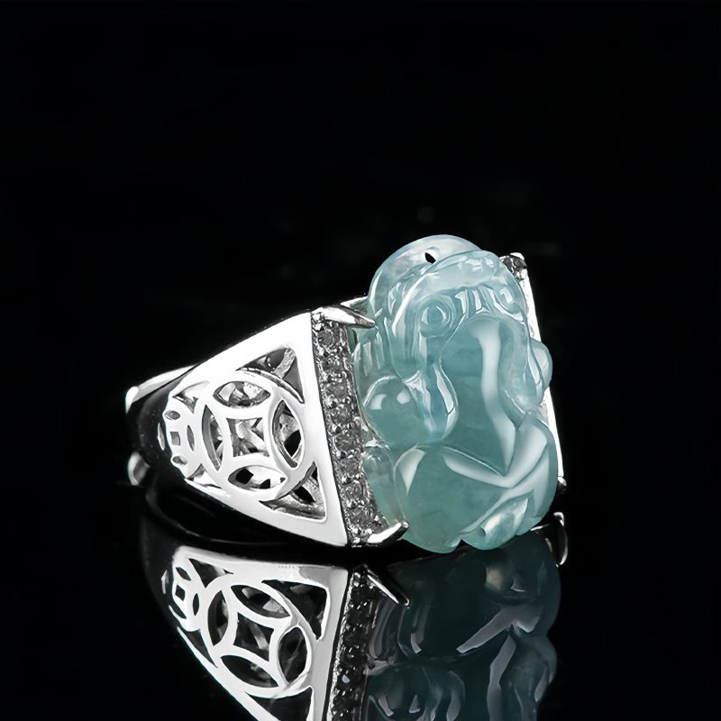 Anel da Sorte 925 Prata Feng Shui PiXiu 925 Silver Fengshui Pixiu Luck Ring
