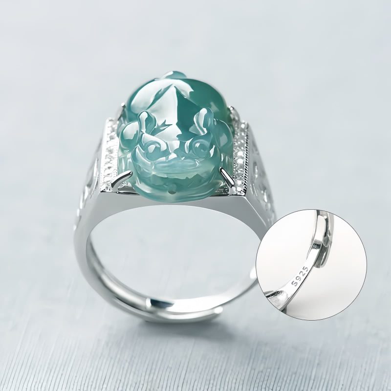 Anel da Sorte 925 Prata Feng Shui PiXiu 925 Silver Fengshui Pixiu Luck Ring