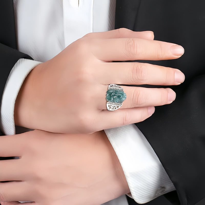 Anel da Sorte 925 Prata Feng Shui PiXiu 925 Silver Fengshui Pixiu Luck Ring
