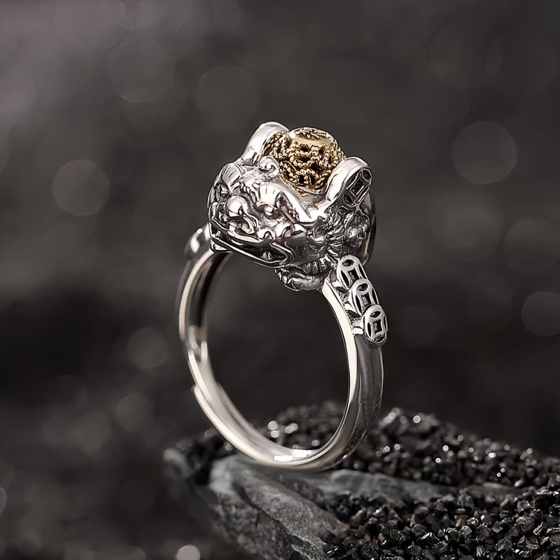 Anillo Ajustable de Pixiu con Moneda de Cobre en Plata 925 925 Silver PiXiu Wealth Adjustable Ring