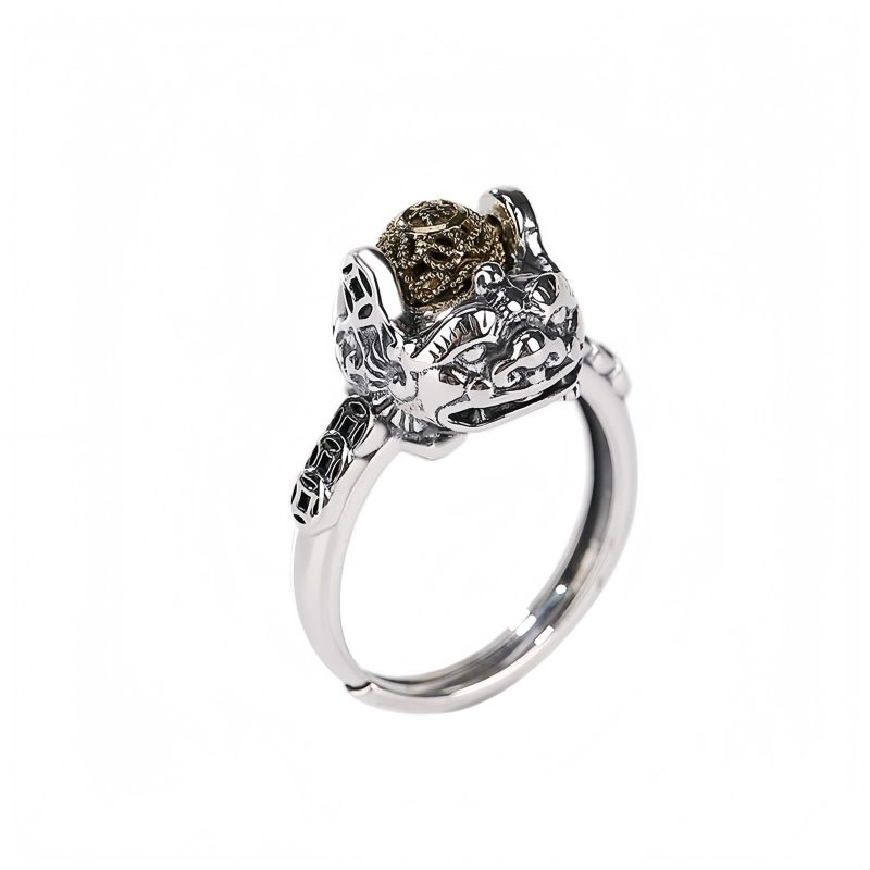 Anillo Ajustable de Pixiu con Moneda de Cobre en Plata 925 925 Silver PiXiu Wealth Adjustable Ring