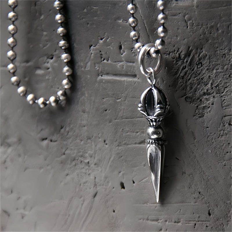 Collar con dije Dorje Vajra de plata esterlina 925 925 Sterling Silver Dorje Vajra Strength Necklace Pendant