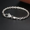 Pulsera de Plata Esterlina 925 Tibetana Om Mani Padme Hum Doble Dorje Paz Amor 925 Sterling Silver Tibet Om Mani Padme Hum Double Dorje Peace Love Bracelet
