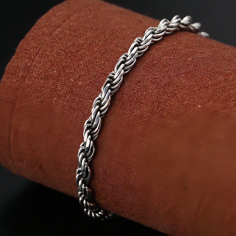 Pulsera de Plata Esterlina 925 Tibetana Om Mani Padme Hum Doble Dorje Paz Amor 925 Sterling Silver Tibet Om Mani Padme Hum Double Dorje Peace Love Bracelet