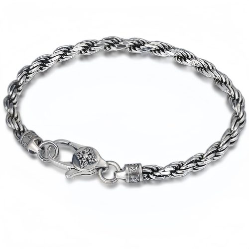Pulseira Tibetana Om Mani Padme Hum em Prata 925 com Duplo Dorje de Paz e Amor Pulseira Tibetana Om Mani Padme Hum em Prata 925 com Duplo Dorje de Paz e Amor