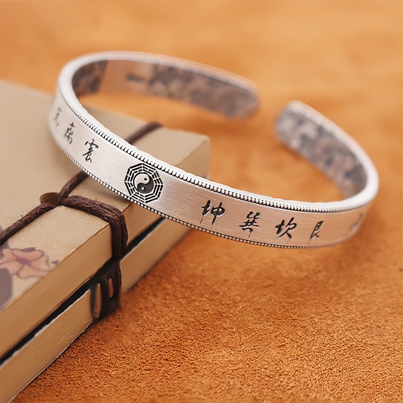 Brazalete de Equilibrio Yin Yang Bagua de Plata 999 999 Silver Bagua Yin Yang Balance Bracelet