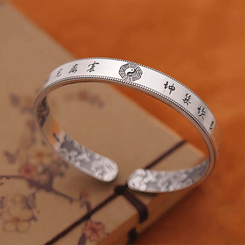 Brazalete de Equilibrio Yin Yang Bagua de Plata 999 999 Silver Bagua Yin Yang Balance Bracelet