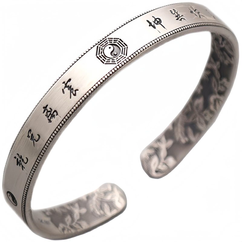 Brazalete de Equilibrio Yin Yang Bagua de Plata 999 999 Silver Bagua Yin Yang Balance Bracelet