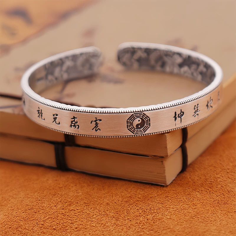 Brazalete de Equilibrio Yin Yang Bagua de Plata 999 999 Silver Bagua Yin Yang Balance Bracelet