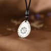 Collar con dije de gota de agua Yin Yang en plata 999 999 Silver Yin Yang Water Drop Pendant